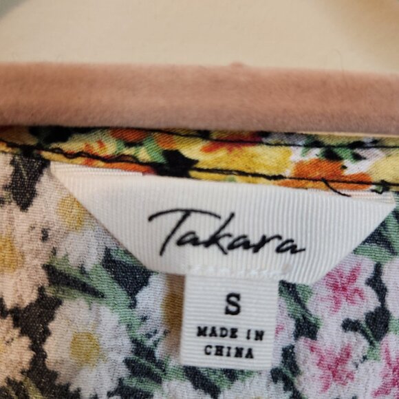 Takara Bright And Playful Cottagecore Button Down Vintage Look Floral Top Size S - Picture 8 of 12